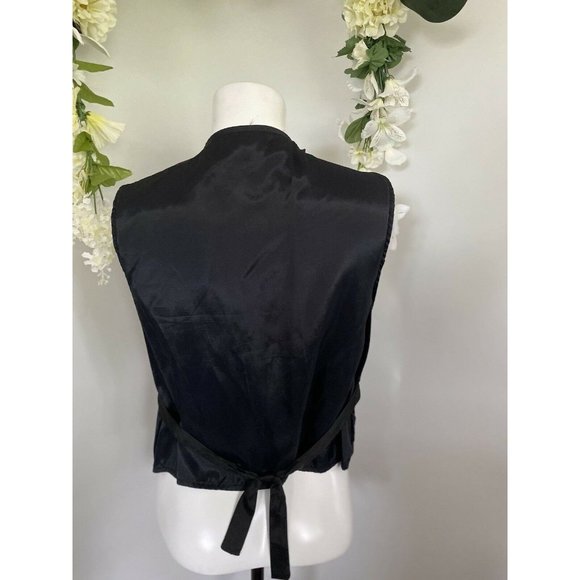 Vintage Christmas Santa Women's L Tapestry Vest Vintage Adjustable Bobbie Brooks - Picture 4 of 10